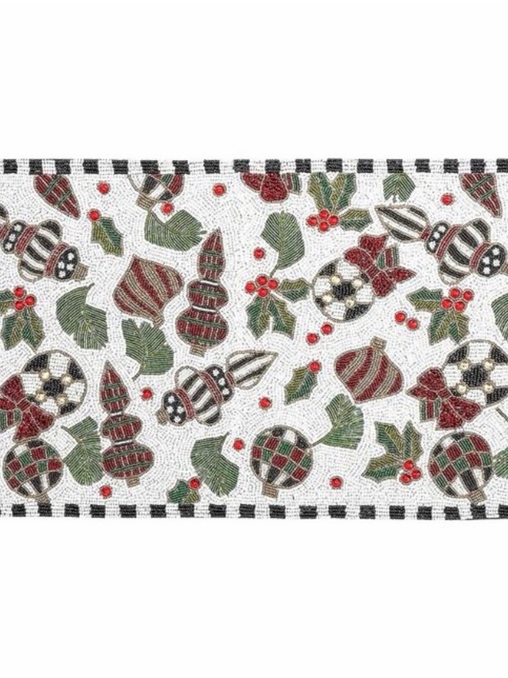 New MacKenzie-Childs Beaded Christmas Table Runner